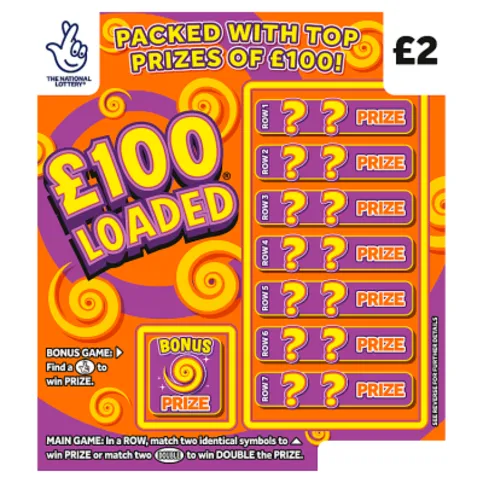 National Lottery £2 £100 £100 Loaded Scratchcard Game