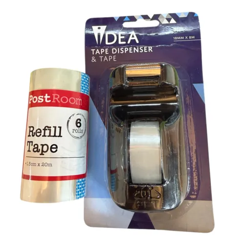 Sellotape dispenser & tape with 6rolls refill