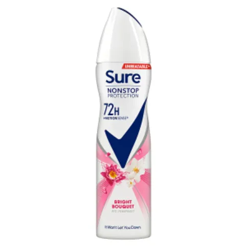 Sure Anti-Perspirant Deodorant Aerosol Bright Bouquet Nonstop Protection 150ml