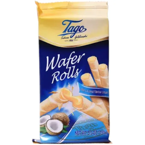 Tago wafer rolls with coconut flavour cream 150 g