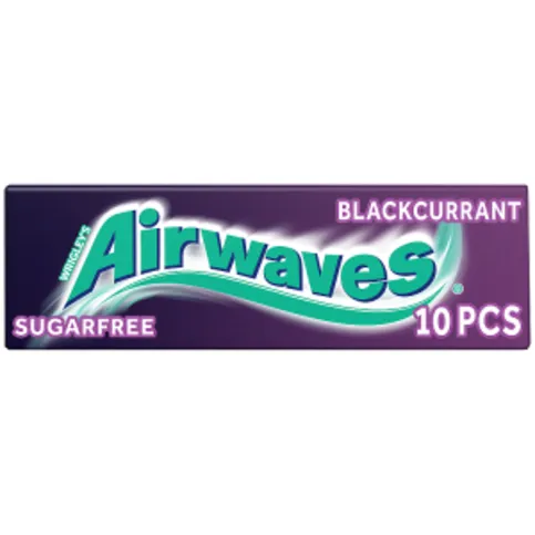 Wrigley's Airwaves Blackcurrant Flavour Sugarfree Chewing Gum 10 Pieces 14g