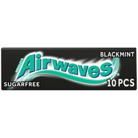 AIRWAVES Black Mint flavour Sugar Free Chewing Gum 10 Pieces