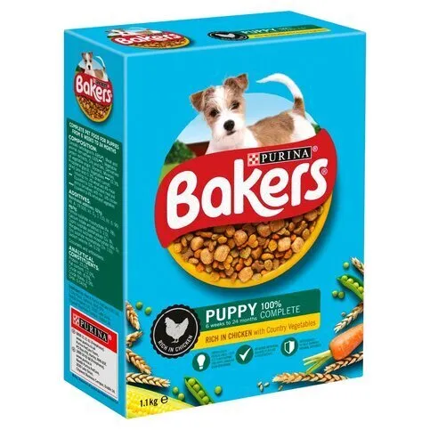 Bakers Puppy Dry Dog Food Chicken and Veg 1.1kg